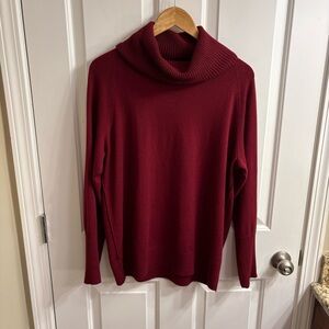 LOFT Red Maroon Cowl Neck Sweater XXL